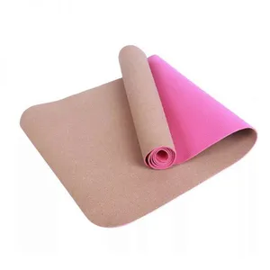 Natural Rubber Cork Material and Burlywood Color Cork Yoga Mat thumbnail-3