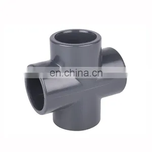 ASTM SCH80 Gray Color UPVC Cross 6" for Water Supply thumbnail-4