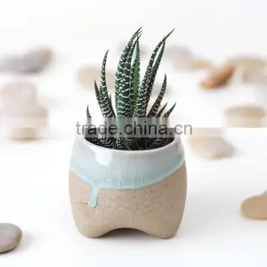 White Blue Orange Red Glazed Ceramic Flower Pots Planters thumbnail-1