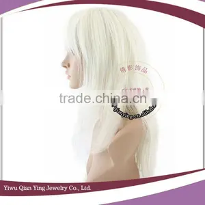 Long Straight High Quality Cheap White Cosplay Synthetic Hair Wig thumbnail-2