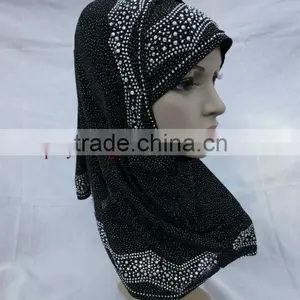 A475 Popular ISLAMIC HIJAB Beaded al Amira 2pcs MUSLIM HIJAB thumbnail-1
