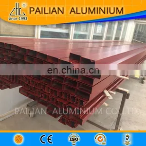 Export Quality Wood Grain Aluminium Square Tube Profile,6063 t5 6061 t6 Fluorocarbon Coating Aluminium Profile Guangdong Factory thumbnail-2