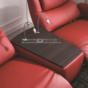 Leather Art Function Sofa Carrying Multifunctional Coffee Table Reading Light Italian Minimalist Cinema Sofa Intelligent Adjustment Angle thumbnail-4