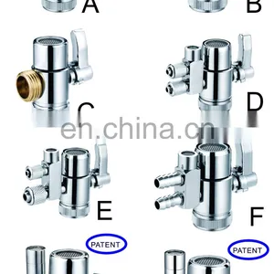 1/4 in Water Splitter Valve 4 Infall and 2 Way Out Diverter Valve With Locking Nut thumbnail-2