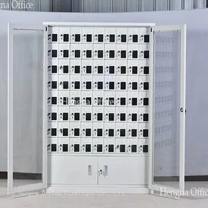 Commercial Phone Charging Station With Ventilation System - Secure Mobile Device Locker for Public Places Banks thumbnail-1
