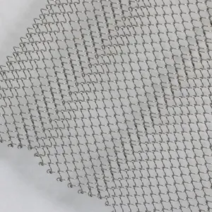 Aluminium Decorative Steel Metal Wire Screen Woven Architectural Mesh Ceiling Curtain Hanging Drapery Coil for Interior Design thumbnail-4