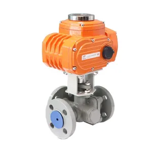 Manufacturer Direct Sales Electric Ball Valve Flange Three-way Ball Valve thumbnail-1