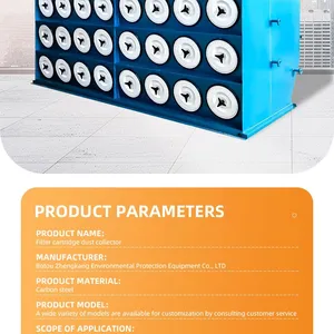 Downflow Side Insert Pulse Jet Cartridge Dust Collector PTFE Membrane Filter For Laser Cutting Grinding Welding Metal Dust Removal Equipment thumbnail-4
