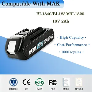 18V Rechargeable Lithium Battery BL1840 BL1830 BL1820, Replacement Battery for MAK Cordless Leaf Blower,Lawn Mower thumbnail-1
