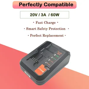 20V Max , High Speed Replacement Charger Fit for Saw, Impact Wrench & Workshop Tools thumbnail-1