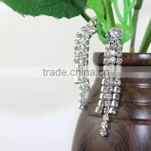 Cheap Silver Bridal Necklace and Earring Sets Wedding Rhinestone Bridal Jewelry Sets thumbnail-5
