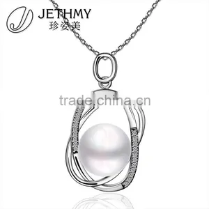 Graceful Binding Platinum Plating Wedding Bridal Imitation Pearl Wholesale Charms Pendant thumbnail-1