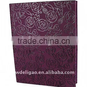 Flowers Flocking Cloth Wrapping Ring Binder Desktop File Folder for Office Stationery Cardboard A4 or FC Size thumbnail-1