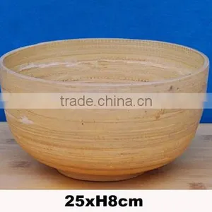 Round Spun Bamboo Bowl With Stand thumbnail-1