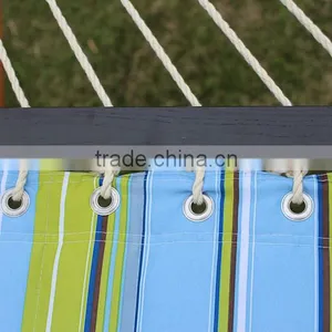 Hammock Quilted Fabric W/Pillow Double Size Spreader Bar Heavy Duty Stylish Blue thumbnail-3