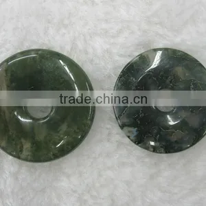 Wholesale 15-50mm Moss Agate Donut Gemstone thumbnail-1