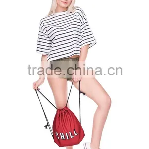 High Quality 3D Printed Chill Red Recycled Rope Drawstring Bag thumbnail-3