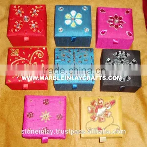 Exclusive Zari Hand Embroidery Jewelry Boxes thumbnail-1