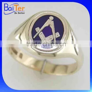 Custom Stainless Steel 18K Gold Scottish Masonic Knights Templar Ring/Royal Arch Masonic Rings thumbnail-3