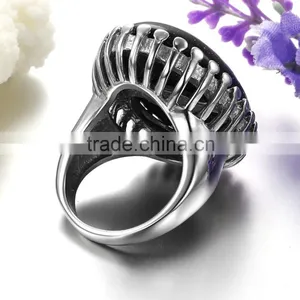 Cheap Wholesale Men Stainless Steel Turquoise Stone Ring thumbnail-4