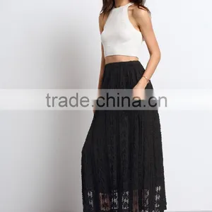 Clothing Manufacturer 2016 Spring Summer Lace Layer Latest Long Skirt Design for Women thumbnail-1