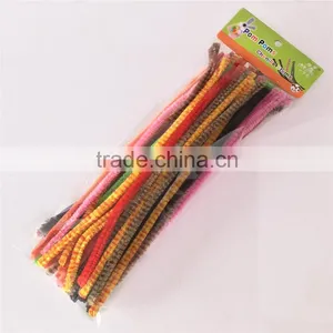 China Factory Supply DIY Crafts 0.8*30cm Colorful Striped Pipe Cleaners Toys for Kids thumbnail-2