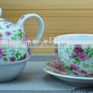 2015 Newly Item One Person New Bone China Coffee Pot and Cup thumbnail-2