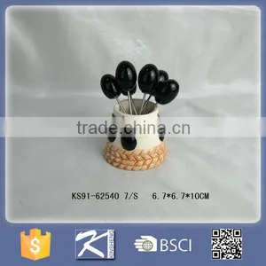 Kinsheng New Product Olive Ceramic Spoon and Ffork Storage Holder thumbnail-1
