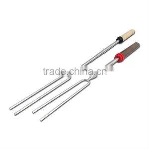 Stainless Steel Wood Long Handle BBQ Tools Fork thumbnail-1