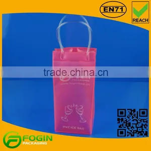 Pink Plastic Pvc Bottle Wine Bag thumbnail-3