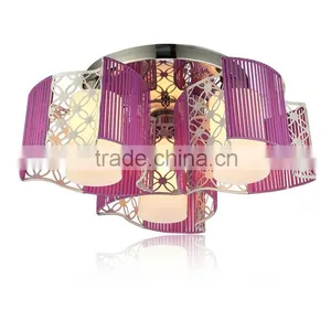 Nice Apperance Fabric Ceiling Lights E27 Base Purple Iron LED Ceiling Lights thumbnail-2