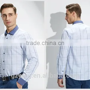 Men's Latest Business Cotton Linen Comfortable Gentlmen Long Sleeve Plaid Shirts thumbnail-2