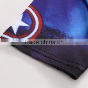 New Desigh Captain America Compression Sublimated t Shirt Men 3d Quick Dry Fitness Clothing Running Tights Shirt thumbnail-5