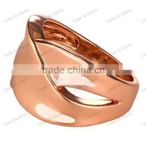 Pearla's Rose Gold & Silver Tone Cigar Band Ring thumbnail-2
