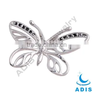 Wholesale Charm Butterfly Brass Pendant Jewelry With Zircon thumbnail-1