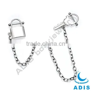 Surgical Steel Nipple Captive Ring,lock Earrings Piercing thumbnail-1