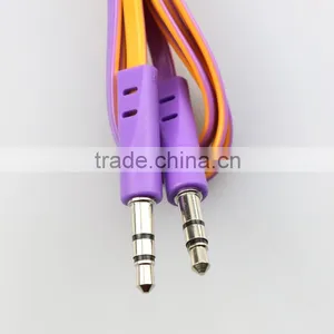 Audio Cable 3.5mm Male to Male AUX Cable Moulded Plugs Double Color Flat Cable thumbnail-1