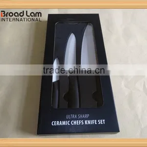 Ultra Sharp 3pcs Ceramic Chefs Knife Set White Blade 3"+6"+8" Kitchen Knives in Window Gift Box thumbnail-2