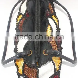 New Fashion Leather Tote Bag Girls Fancy Large Size Beautiful Color Crochet Design thumbnail-4