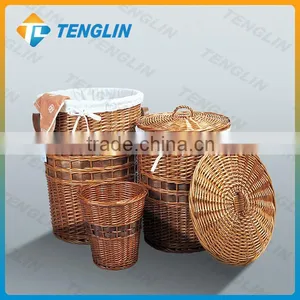 Set 3 High Quality Wicker Laundry Basket With Lid thumbnail-1