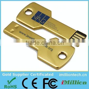 Hot Sale Free Sample 8gb Gold Key Usb Stick for Promotional Gift thumbnail-1
