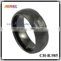 Hammer Finish Engagement Ring Black Color, Plain Black Ring thumbnail-1