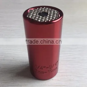 Gator Grip 7-19mm Multi-function Hand Tools Red Colorful Universal Socket Easy Out Screw Remover Gator Grip Universal Socket thumbnail-6