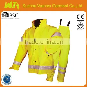Wholesale hi Vis Workwear Coverall Suit Polyester Yellow Reflective Jacket and Pants Uniforms Workwear Dress Sets thumbnail-1
