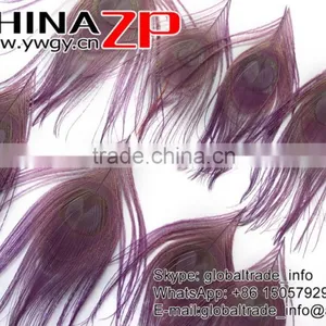 Leading Supplier CHINAZP Wholesale High Quality Dyed Purple Trimmed Short Peacock Feathers for Earrings thumbnail-3