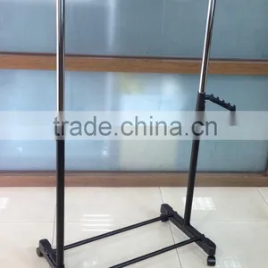 Adjustable Height Single Bar Clothes Hanging Stand Garment Rack Cloth Rack thumbnail-1