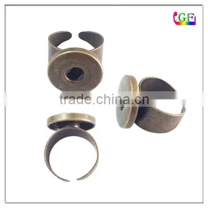 Silver Snap Button Ring DIY Snaps Jewelry Rings Wholesales thumbnail-1
