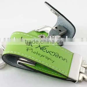 China Factory Produce USB2.0 Leather USB Flash Drive thumbnail-1