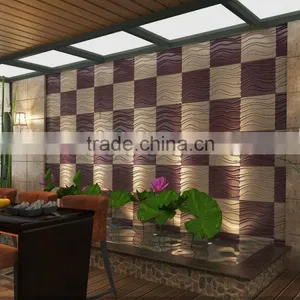 2016 Cheap Leather Panel Interior Decor Wall Covering Idea 3D Wave Panel (Mermaid ) thumbnail-3