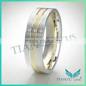 White Gold and Sliver Wedding Rings Foreverone 9 Hearts & Flower VVS1 D-F Square Cut Moissanite Diamond Men Rings thumbnail-6